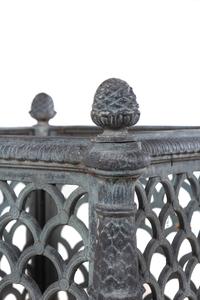 A Pair of French Style Patinated Cast Metal Rectangular Jardinières