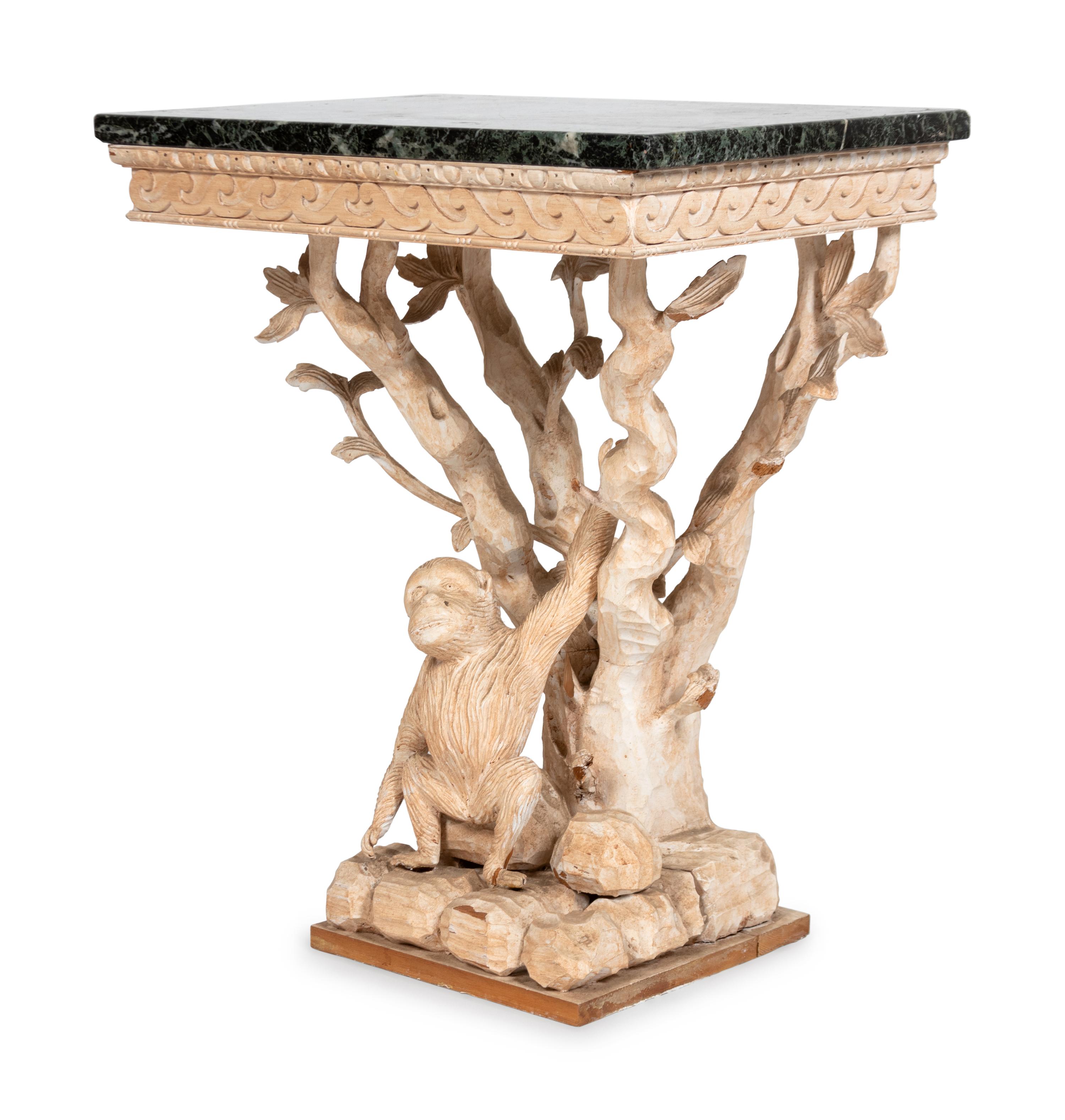 A George II Style Stripped Wood Monkey Console