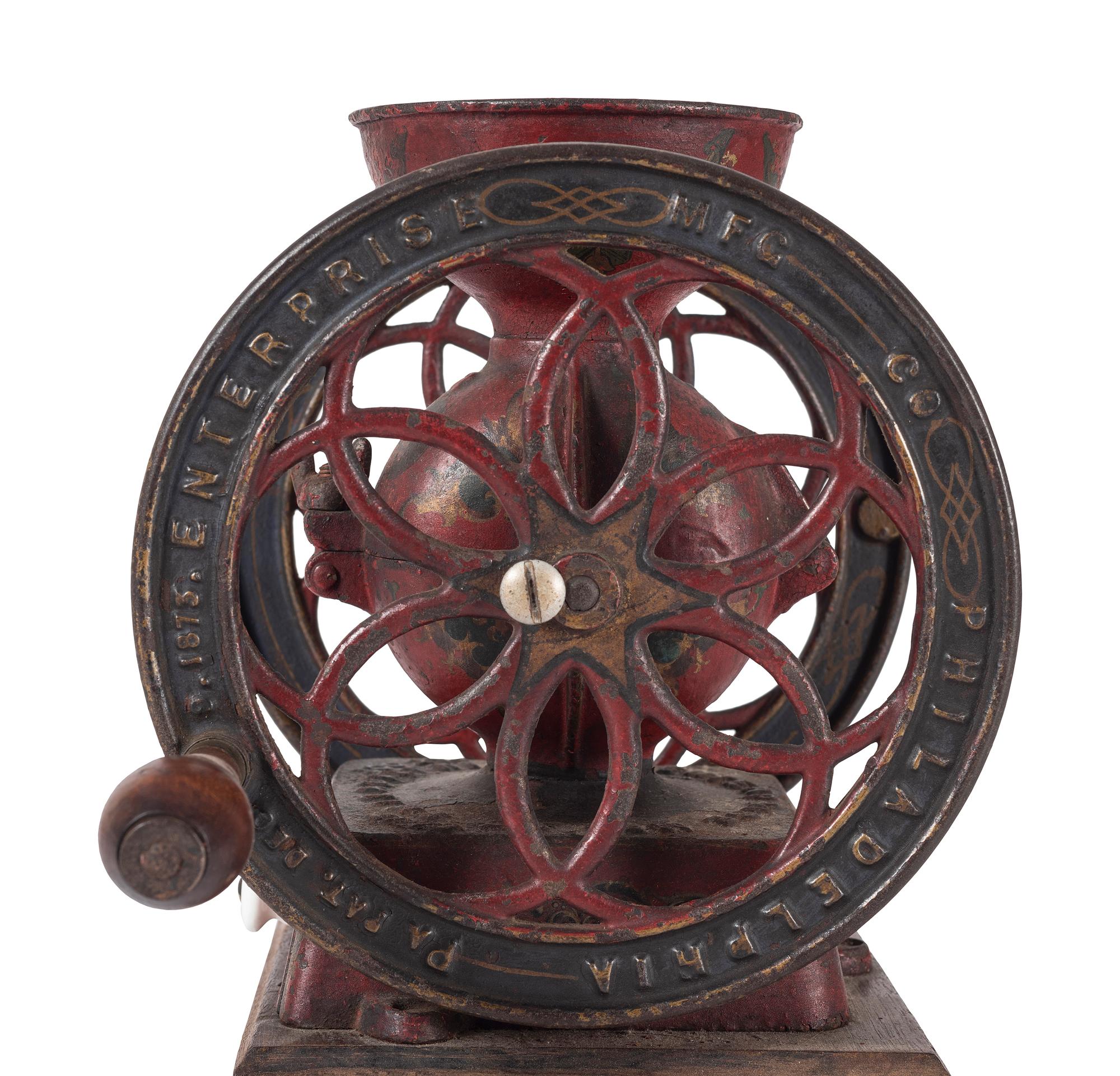 An Enterprise No. 2 Painted Cast Iron Coffee Mill