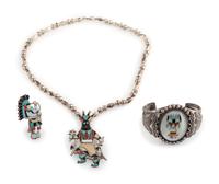 Zuni Mosaic and Channel Inlay Dancer Jewelry