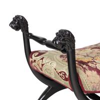 A Pair of Renaissance Style Ebonized Curule-Form Stools