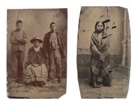 [NATIVE AMERICANS]. 3 tintypes of Native American subjects, incl. a young girl wrapped in a blanket.