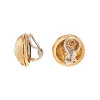 YELLOW GOLD AND DIAMOND EARCLIPS