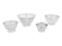 A Group of Four Tiffany and Co. Silver Bowls