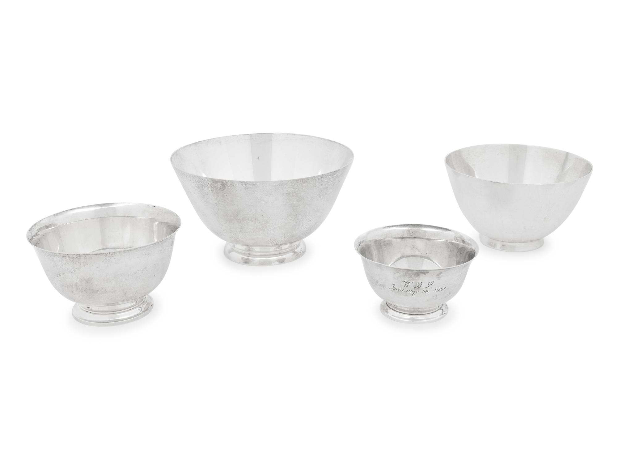 A Group of Four Tiffany and Co. Silver Bowls