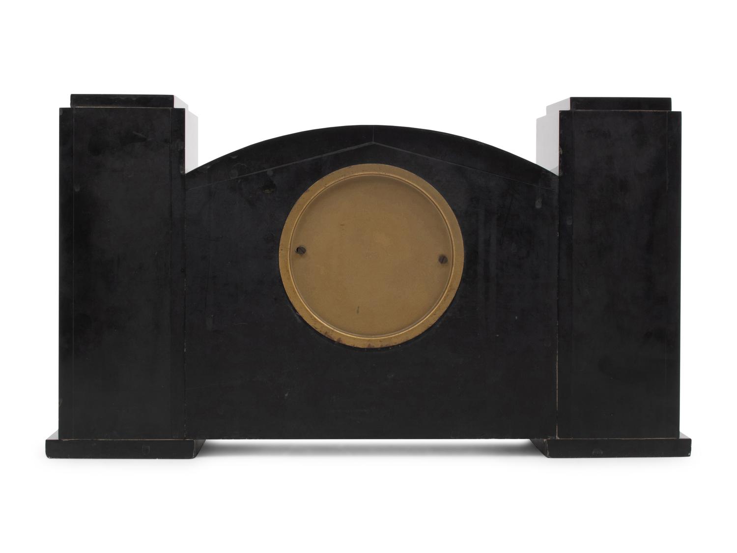 An Art Deco Gilt Metal Mounted Marble Mantel Clock
