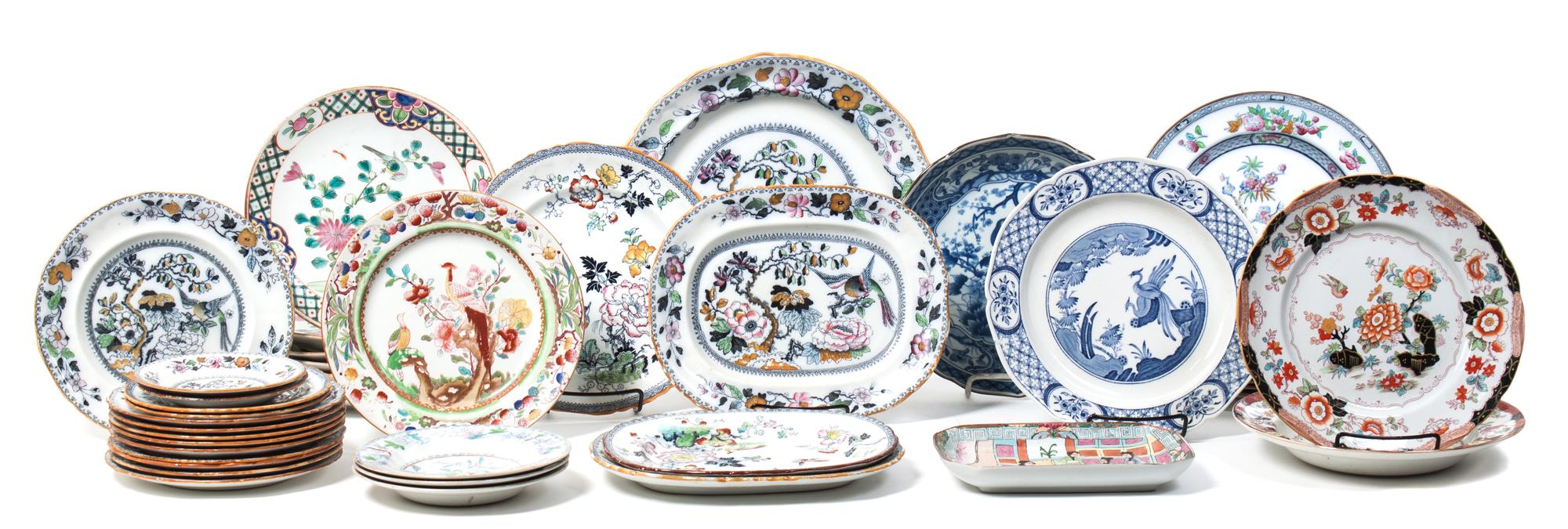 A Collection of English Transferware Diameter of largest 12 3/4 inches.