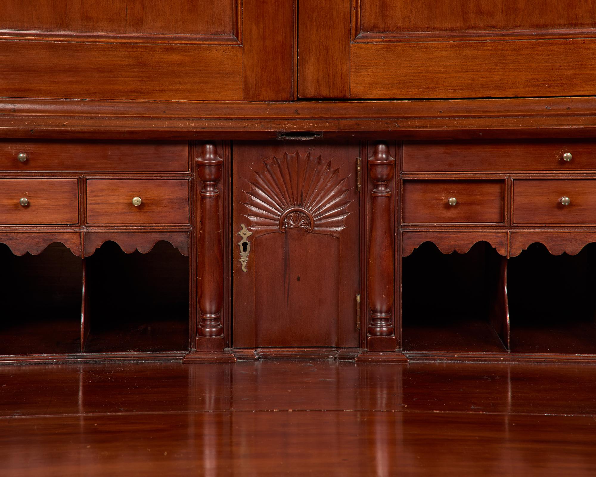 A Chippendale Cherrywood Desk and Bookcase