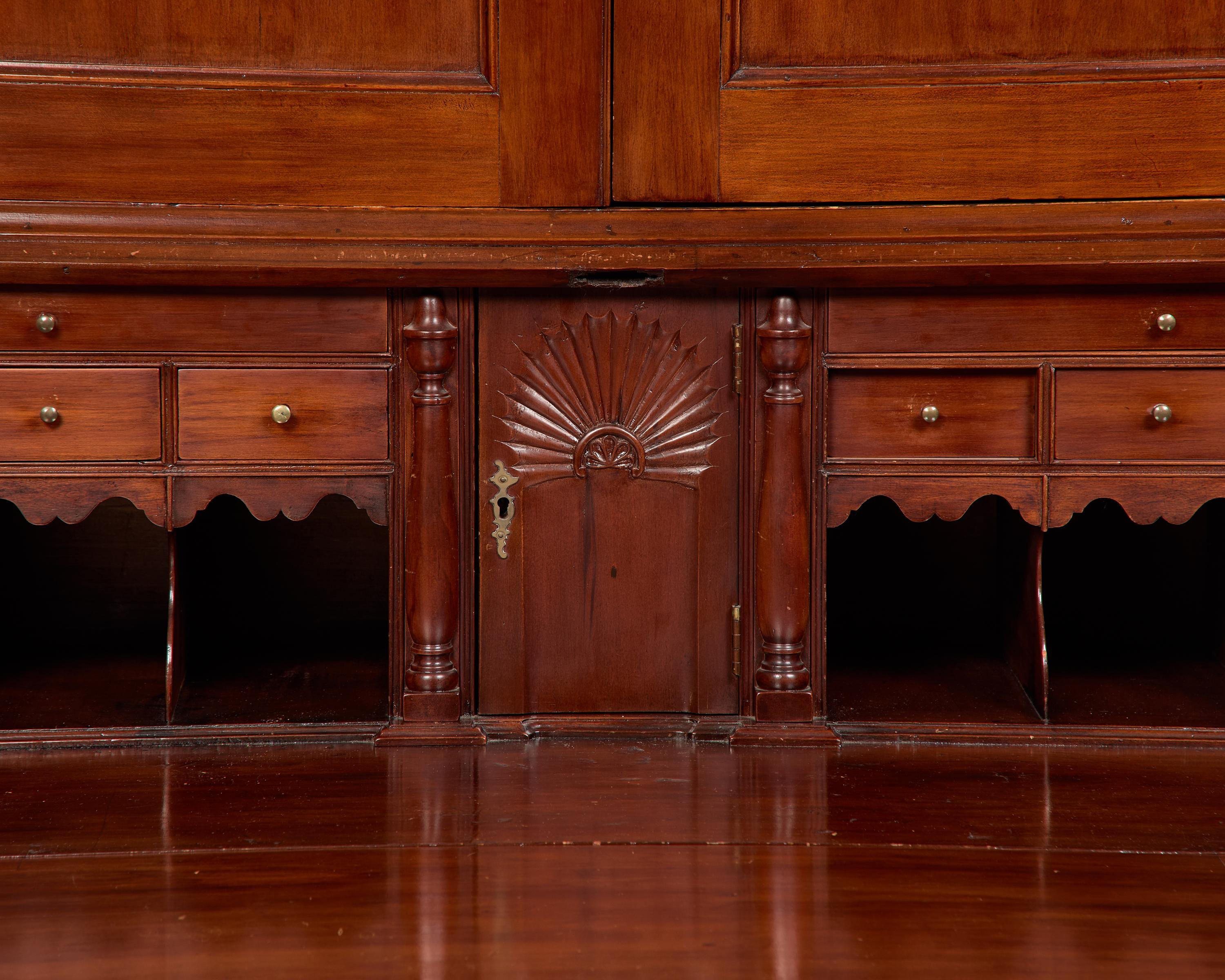 A Chippendale Cherrywood Desk and Bookcase