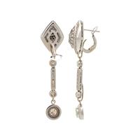 CONVERTIBLE WHITE GOLD AND DIAMOND EARRINGS