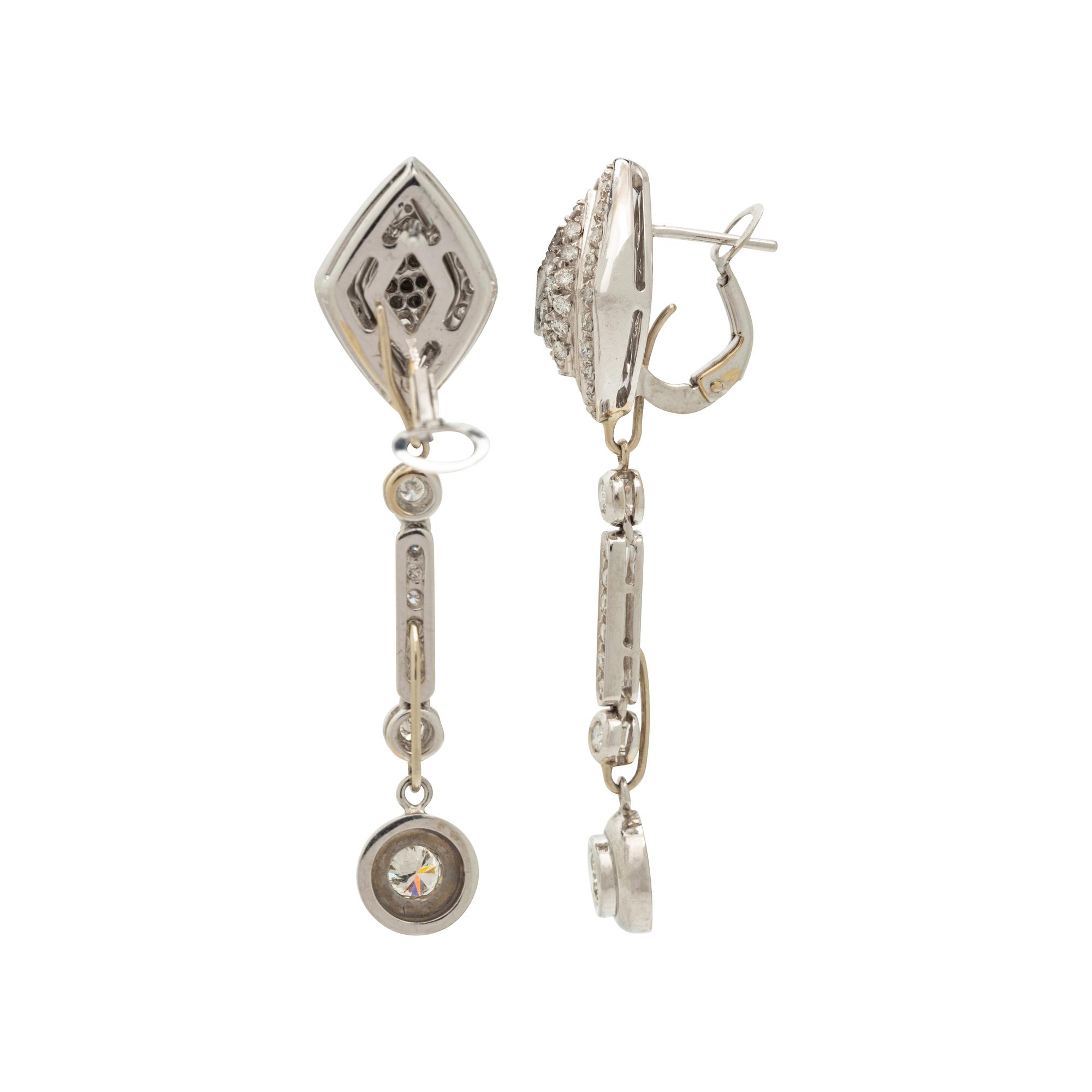 CONVERTIBLE WHITE GOLD AND DIAMOND EARRINGS
