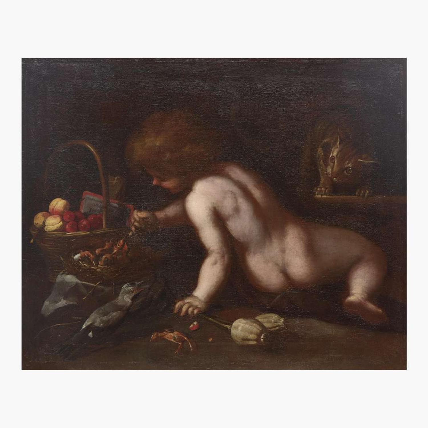 Antonio Maria Vasallo (Italian, 1620-1664) Feeding the Birds