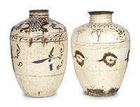 Two Large Cizhou Stoneware Wine Storage Jars