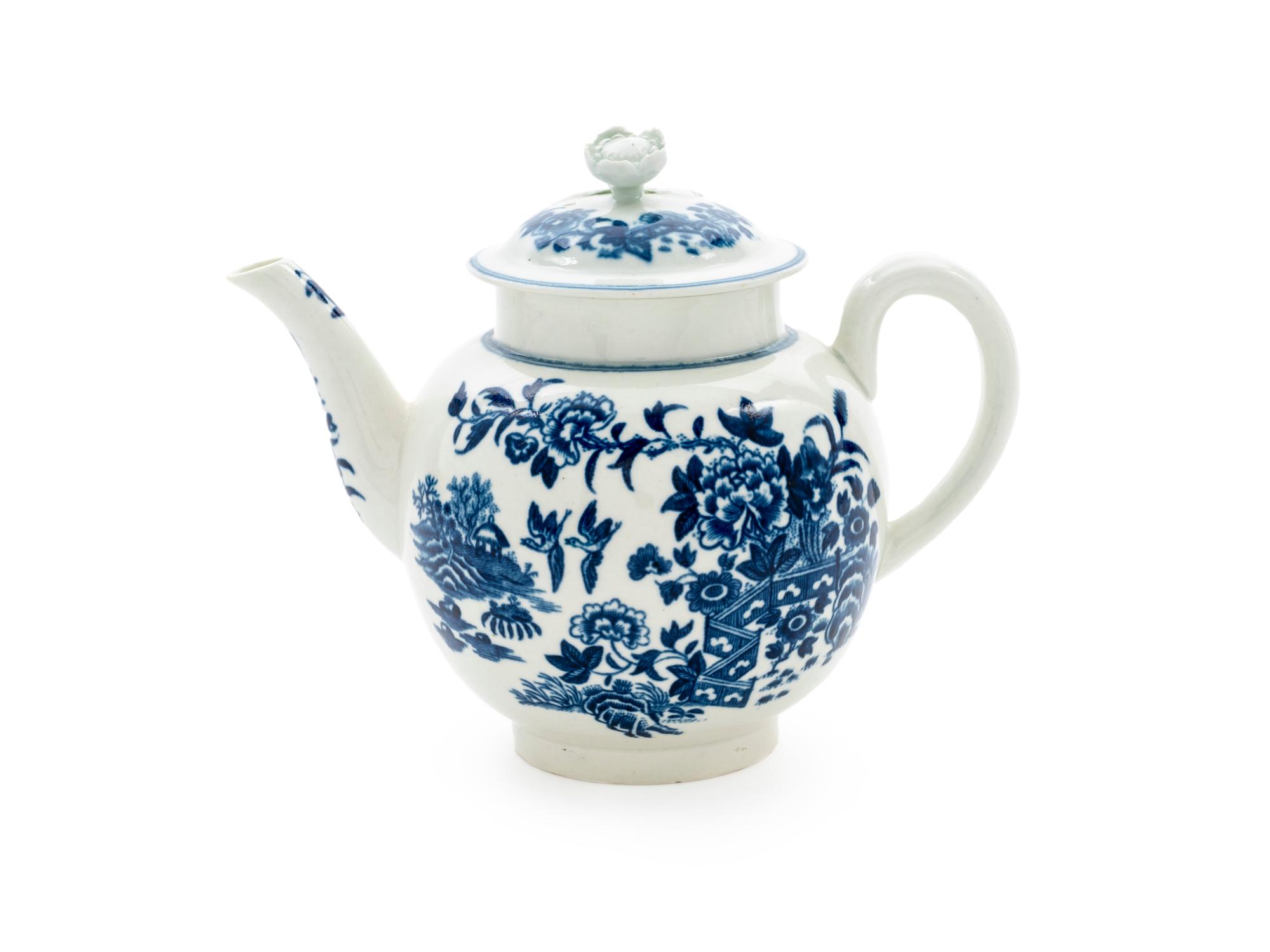 Worcester Blue and White Porcelain Teapot — C. 1770
