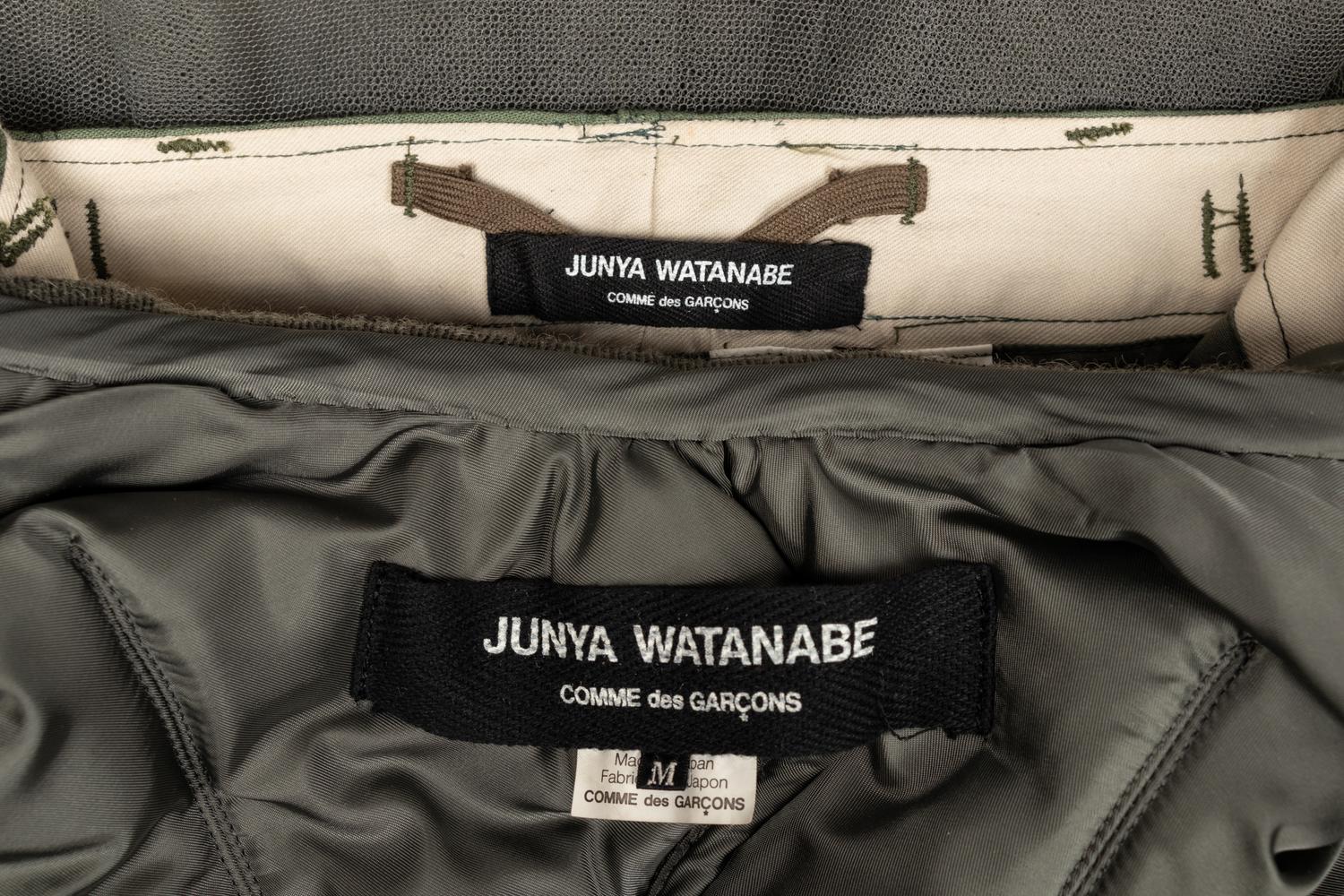 Junya Watanabe for Comme des Garçons Olive Cropped Puffer Jacket and Long Skirt