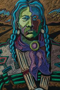 Indian with Blue Braids
