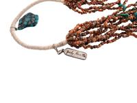 Ten-Strand Necklace, with Coral and Turquoise