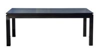 A Black Laquer Parsons Style Dining Table Height 29 x length 74 x width 42 inches.