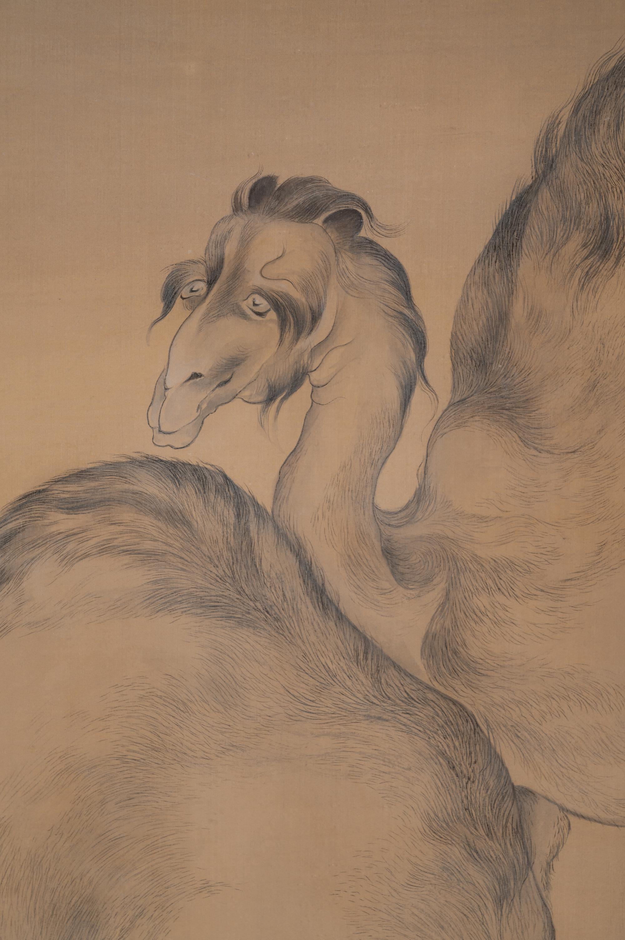 A Pair of Chinese Works on Silk Depicting Camels — 20TH CENTURY