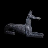 An Egyptian Painted Wood Jackal