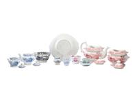 Eleven Pieces of Staffordshire Transfer-Print William Henry Harrison Table Articles