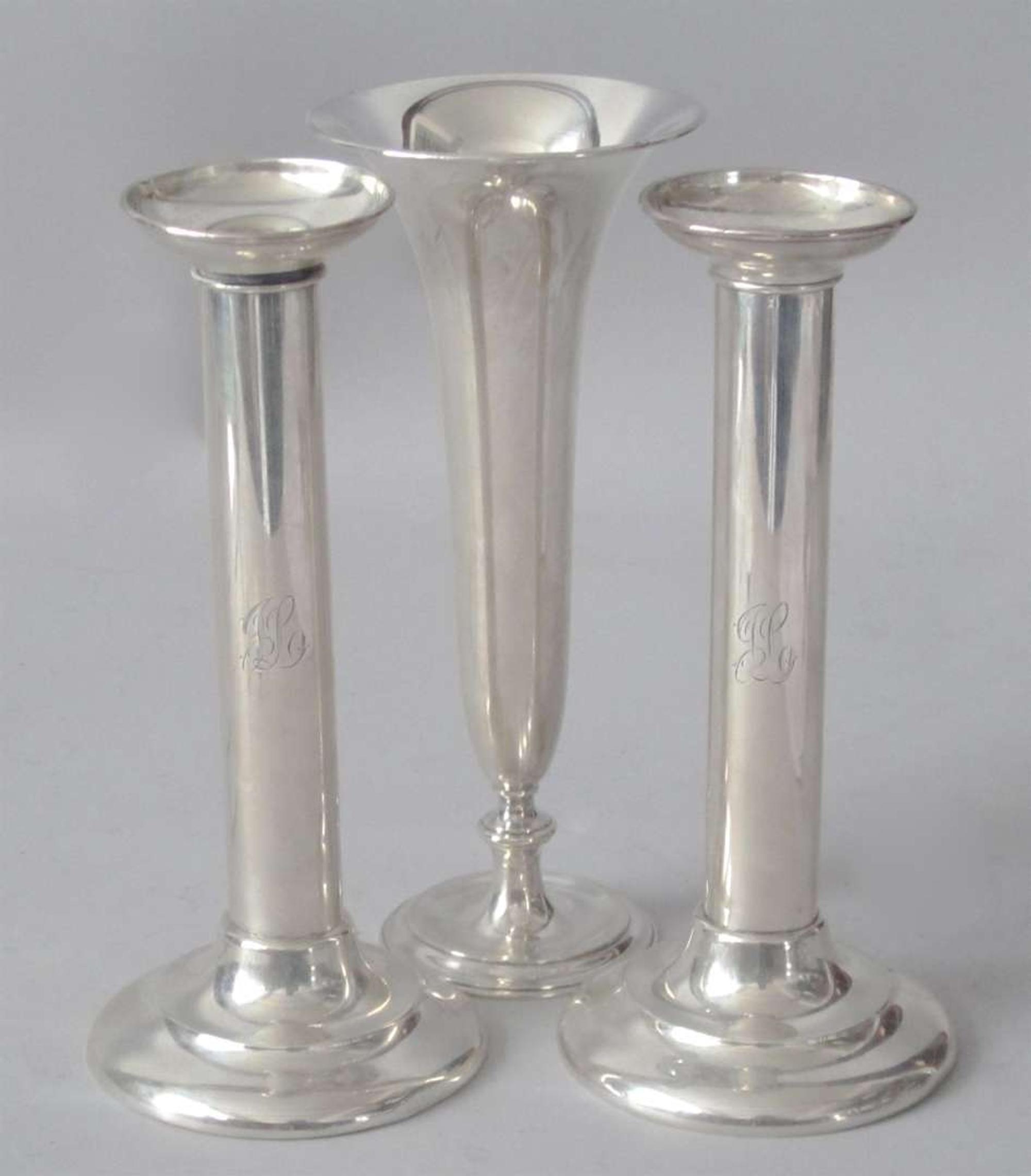 Sterling silver trumpet form vase tiffany & co., new york, ny, early to mid 20th century