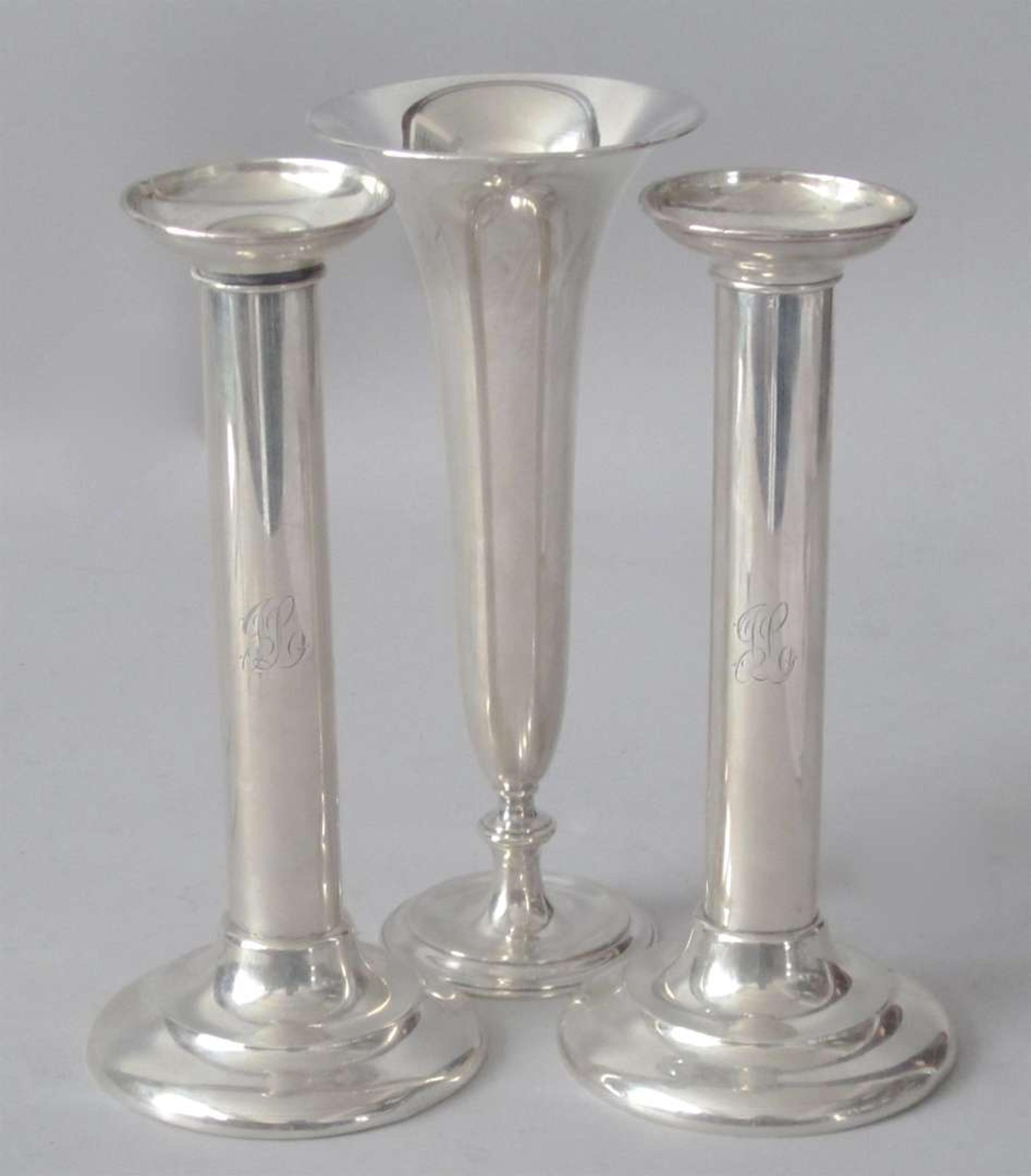 Sterling silver trumpet form vase tiffany & co., new york, ny, early to mid 20th century