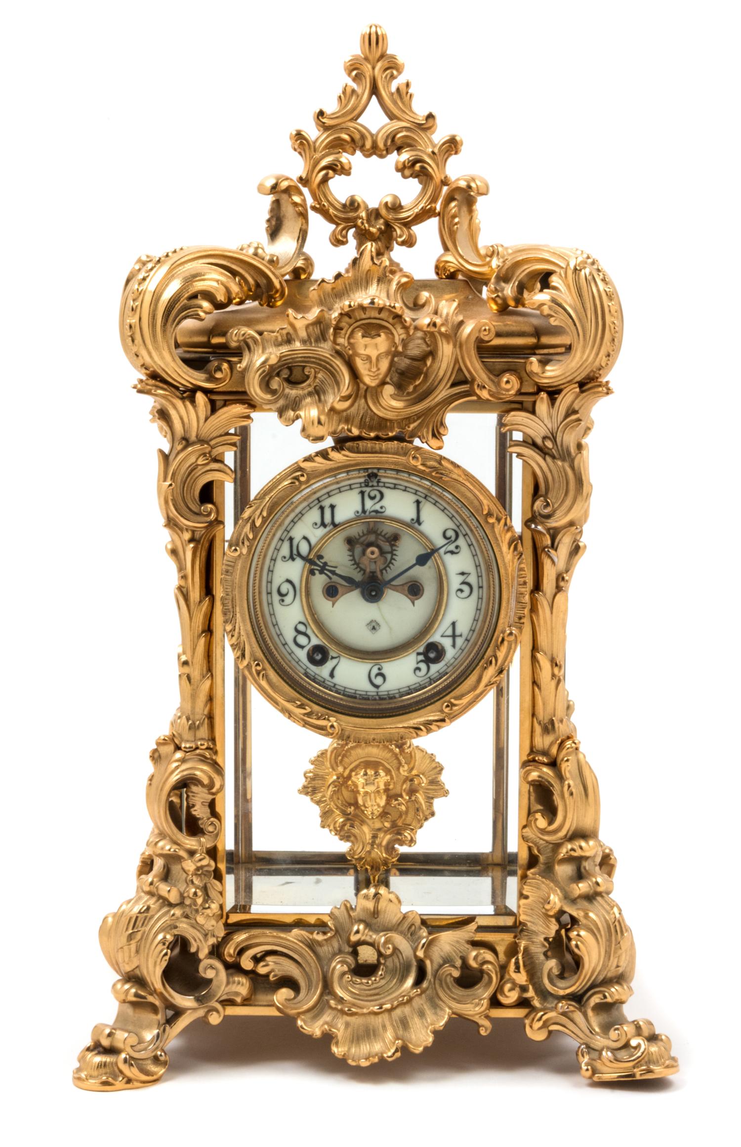 An Ansonia Crystal Regulator Clock Height 18 1/2 inches. — EARLY 20TH CENTURY