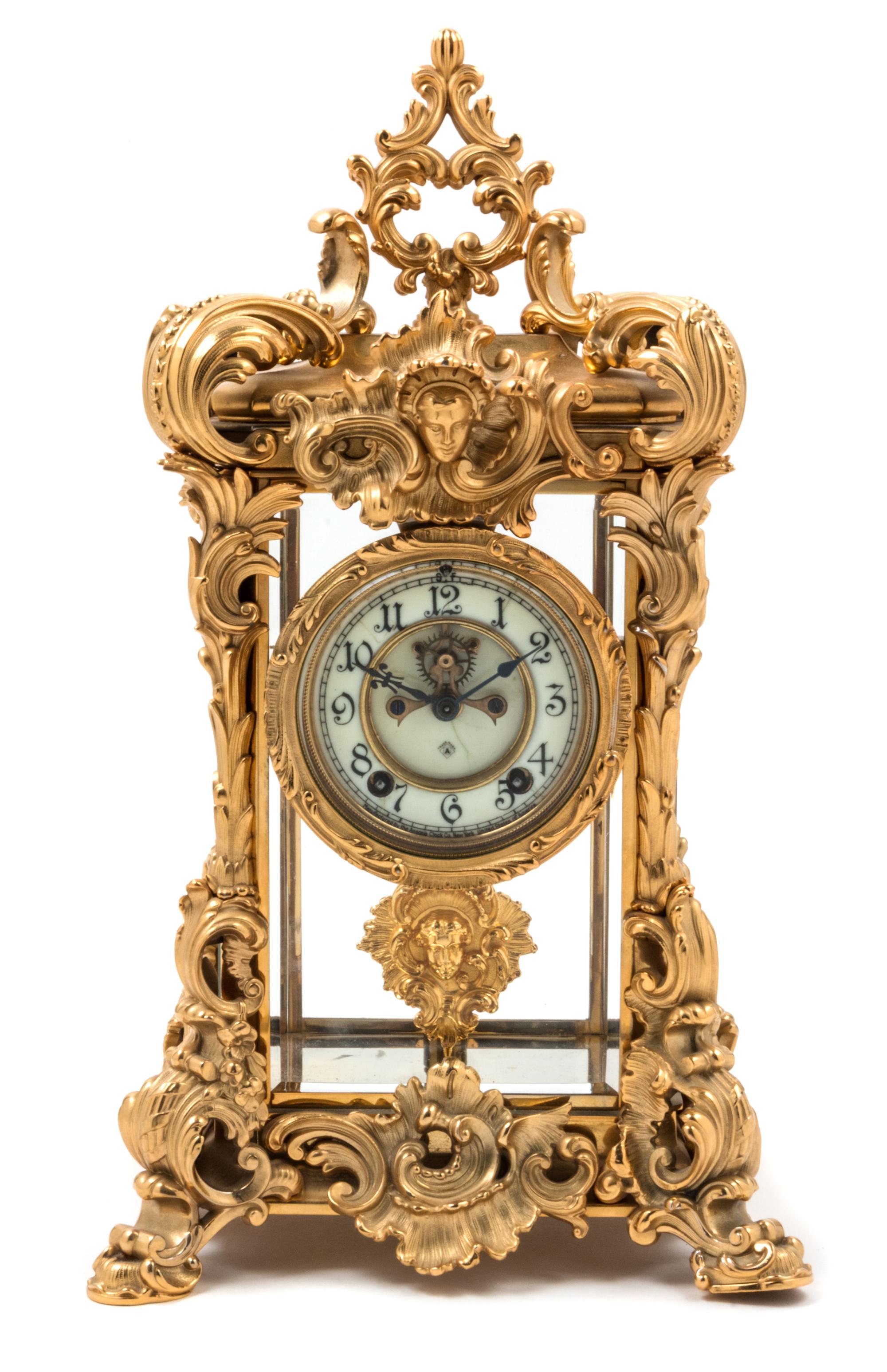An Ansonia Crystal Regulator Clock Height 18 1/2 inches. — EARLY 20TH CENTURY