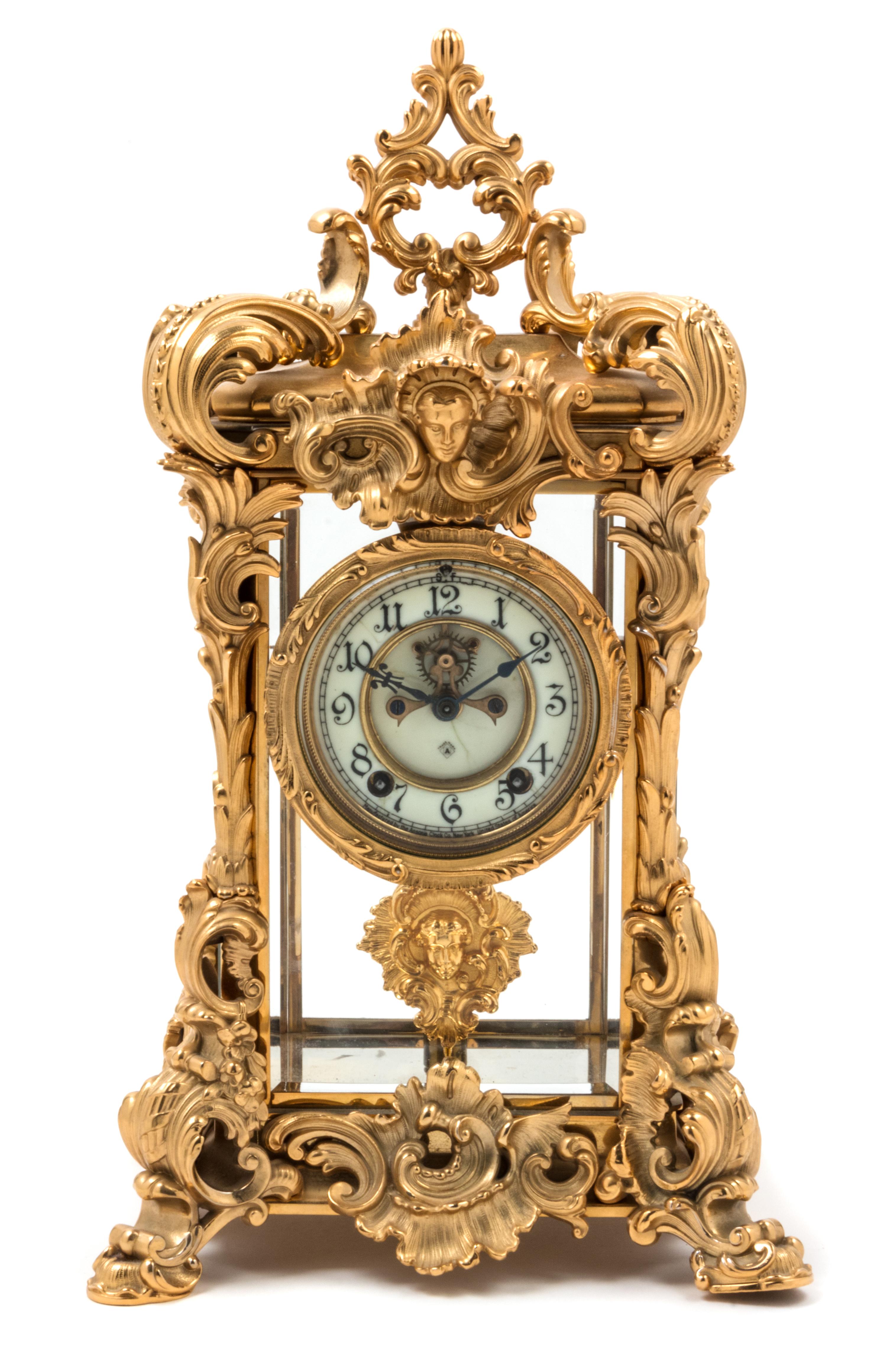 An Ansonia Crystal Regulator Clock Height 18 1/2 inches. — EARLY 20TH CENTURY
