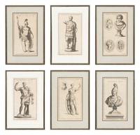 A Set of Six Copperplate Engravings Depicting Greek and Roman Soldiers