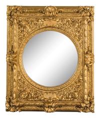 A Baroque Style Giltwood and Gesso Mirror