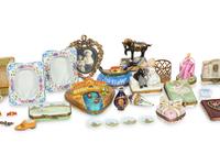 A Collection of Limoges Painted Porcelain Miniature Boxes
