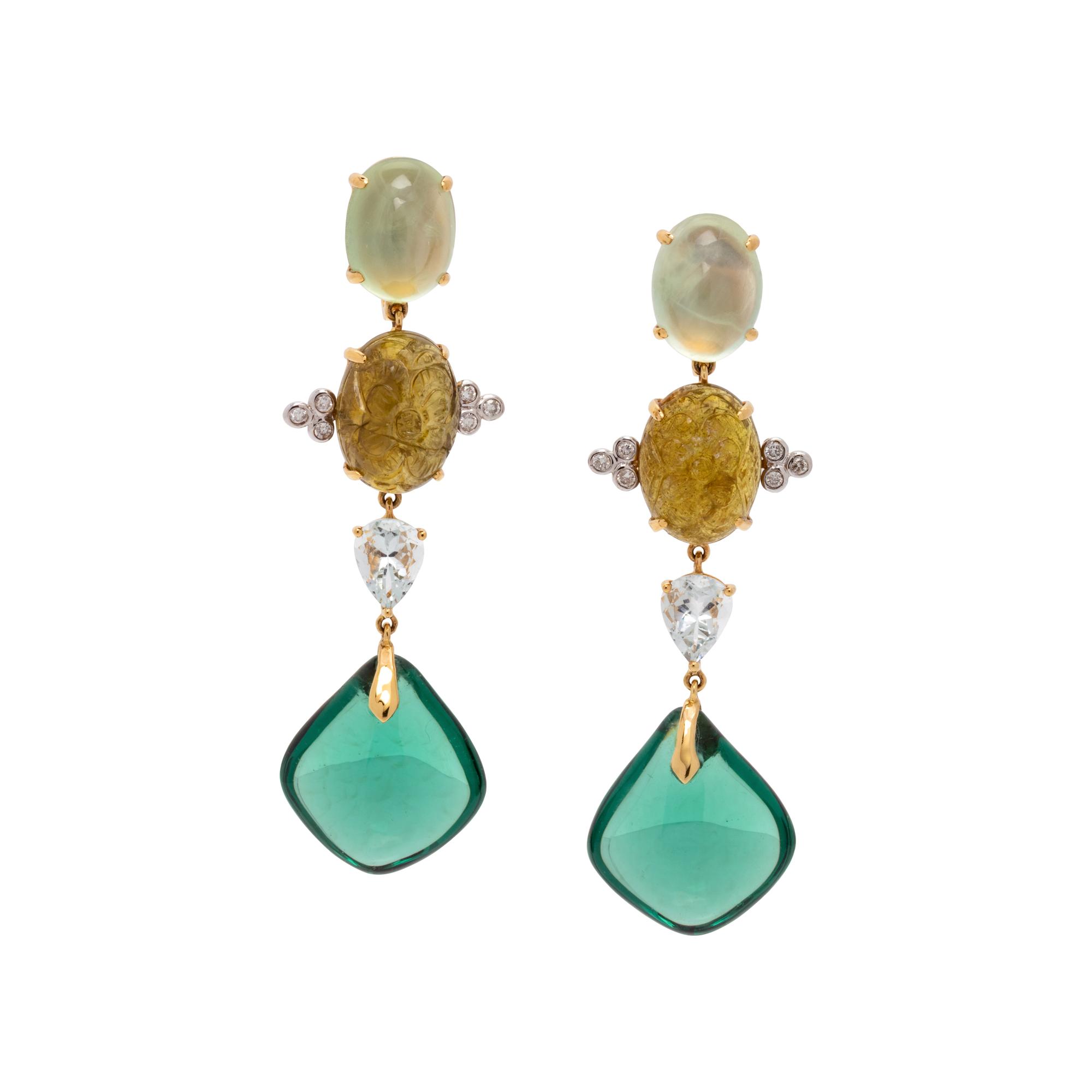 MULTIGEM AND DIAMOND EARCLIPS