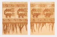 Two Framed Chancay Textile Fragments
