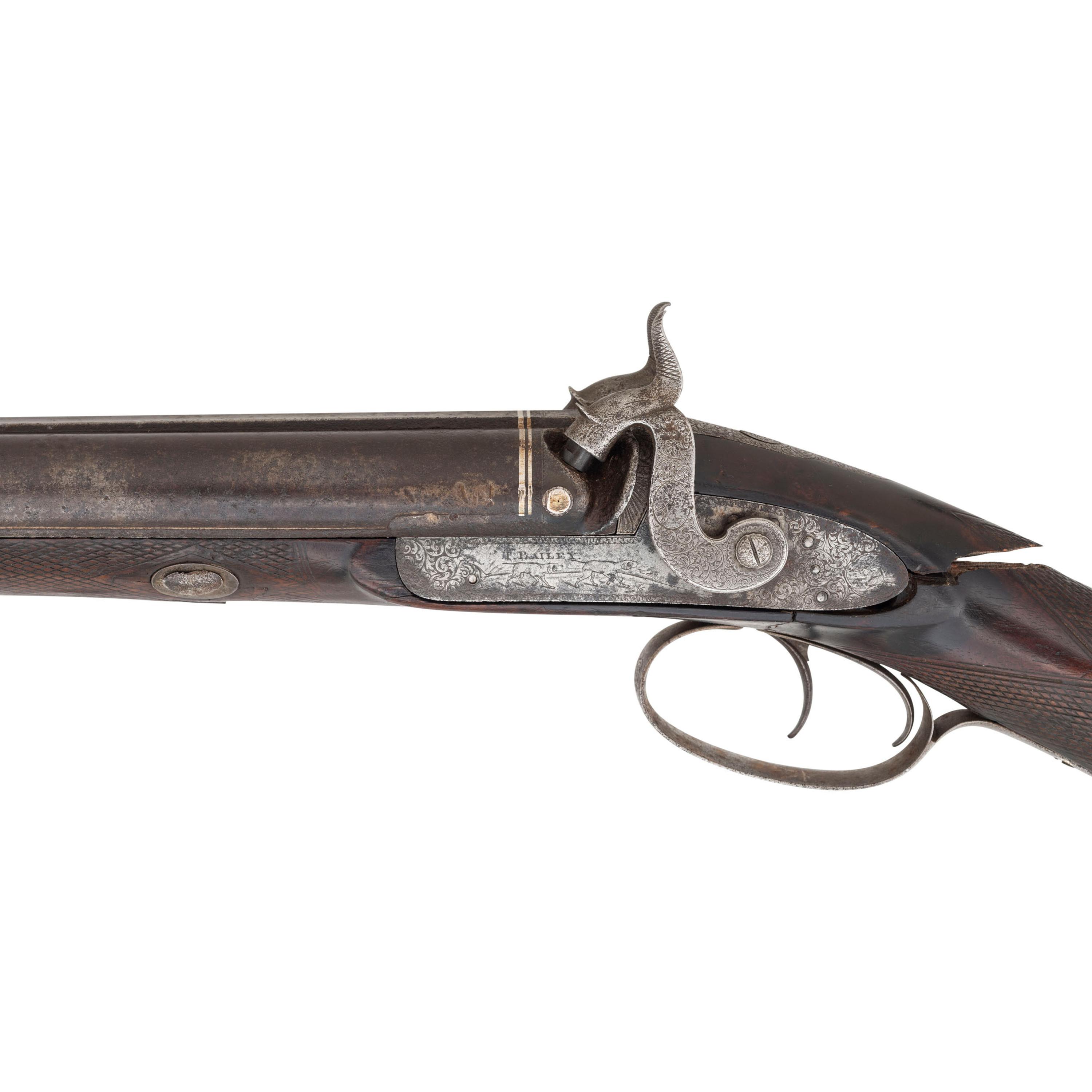T Bailey New Orleans Retailer Marked Percussion Shotgun Published in Confederate & Southern Agent Marked Shotguns
