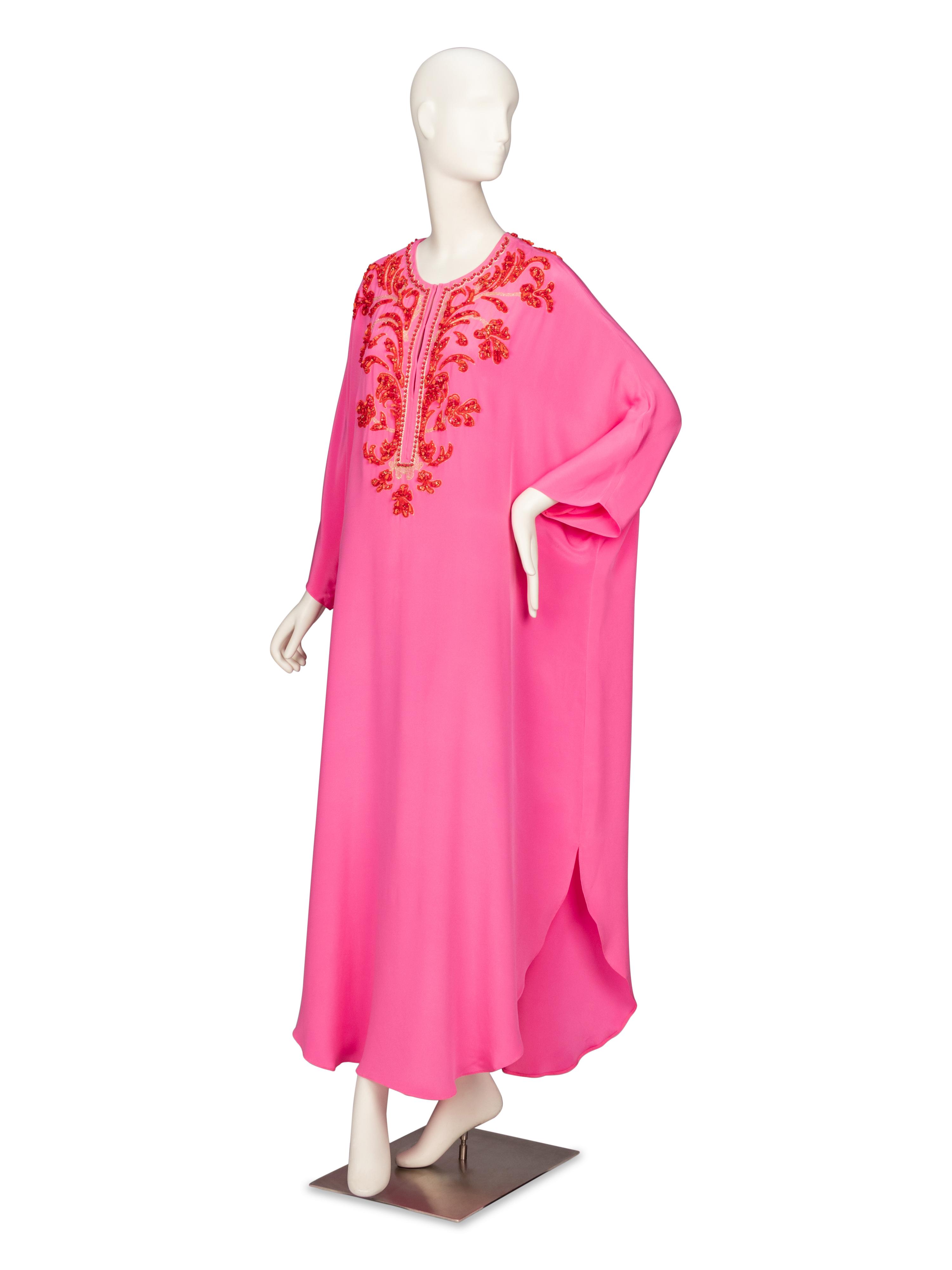 Emilio Pucci, Embellished Pink Silk Kaftan