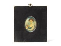 Attributed to John Downman (English, 1750-1824), Portrait Miniature of a Young Girl with Pet Rabbit, Circa 1770s