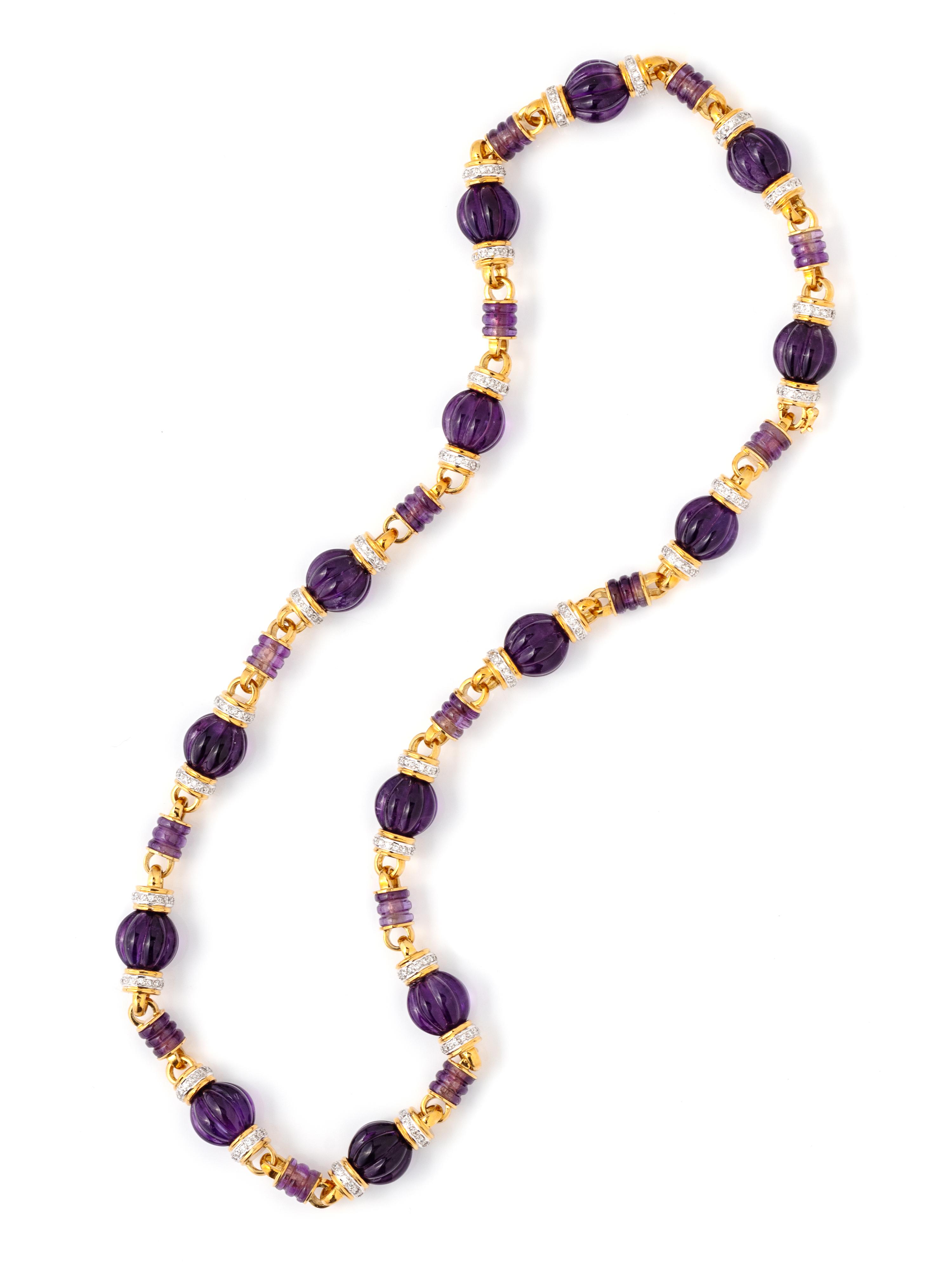 AMETHYST AND DIAMOND NECKLACE
