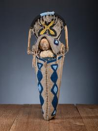 Umatilla Beaded Toy Cradle, with Doll