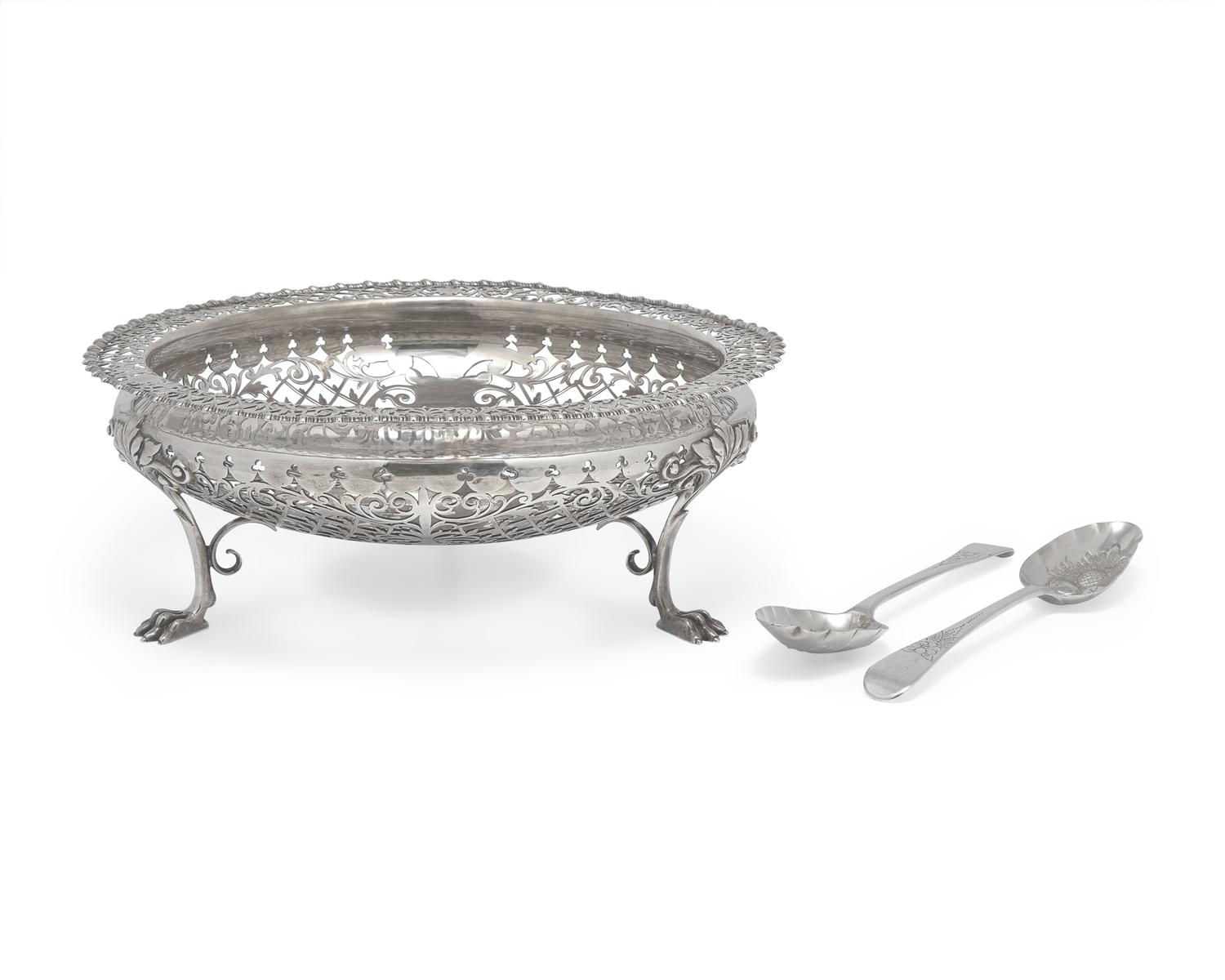 An Edwardian Silver Footed Reticulated Bowl