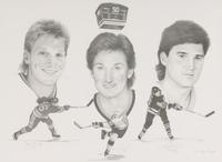 A Large Group of Hockey Hall of Fame Signed Artworks Including Wayne Gretzky and Mario Lemieux