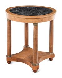 An Empire Style Fruitwood Marble-Top Guéridon