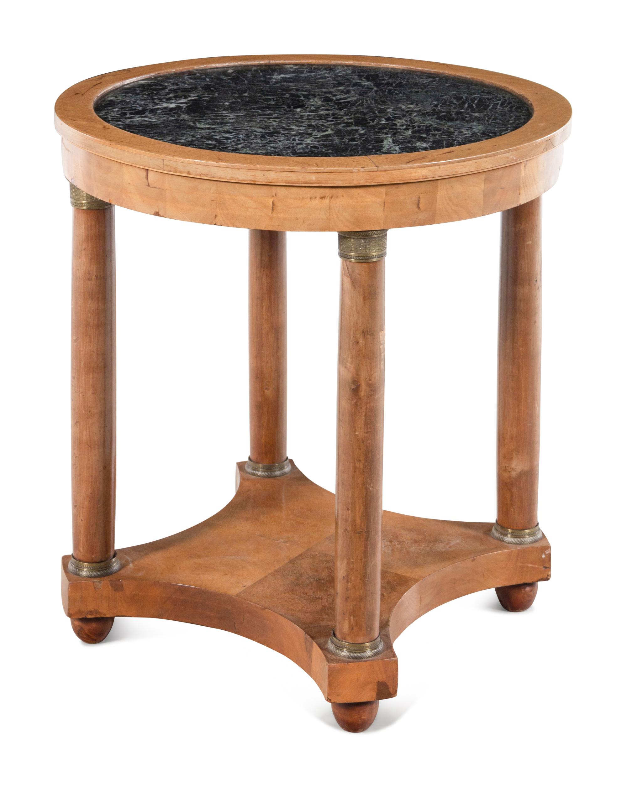 An Empire Style Fruitwood Marble-Top Guéridon