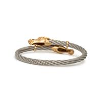 Steven Douglas, Two Yellow Gold and Stainless Steel Bracelets