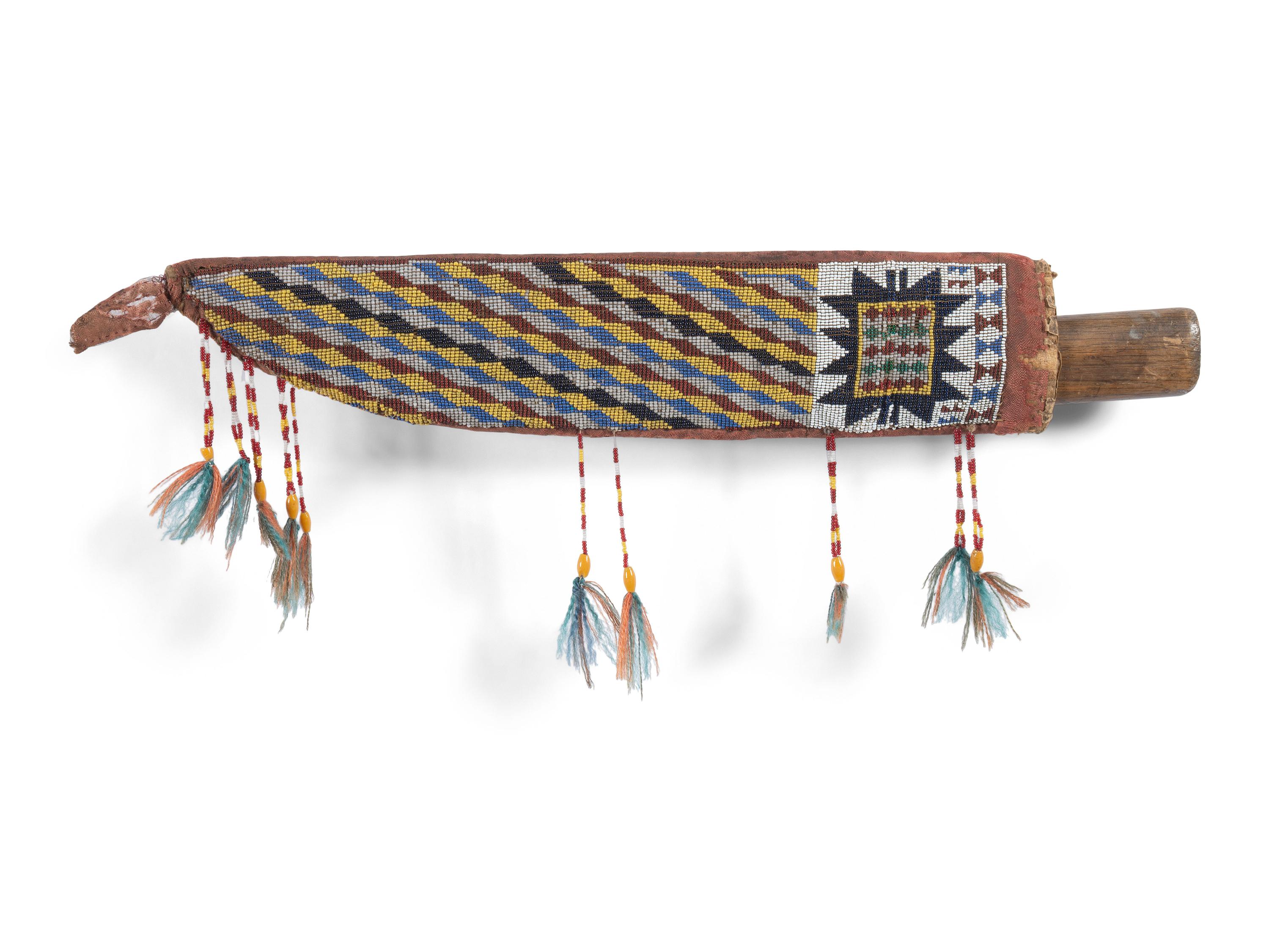 Anishinaabe Loom-Beaded Knife Sheath, with Knife, Exhibited and Published