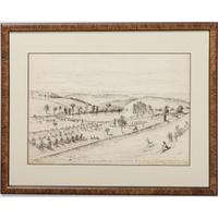 Edwin Forbes, Pen and Ink Sketch of the Army of Northern Virginia Crossing the Potomac, Ca 1875