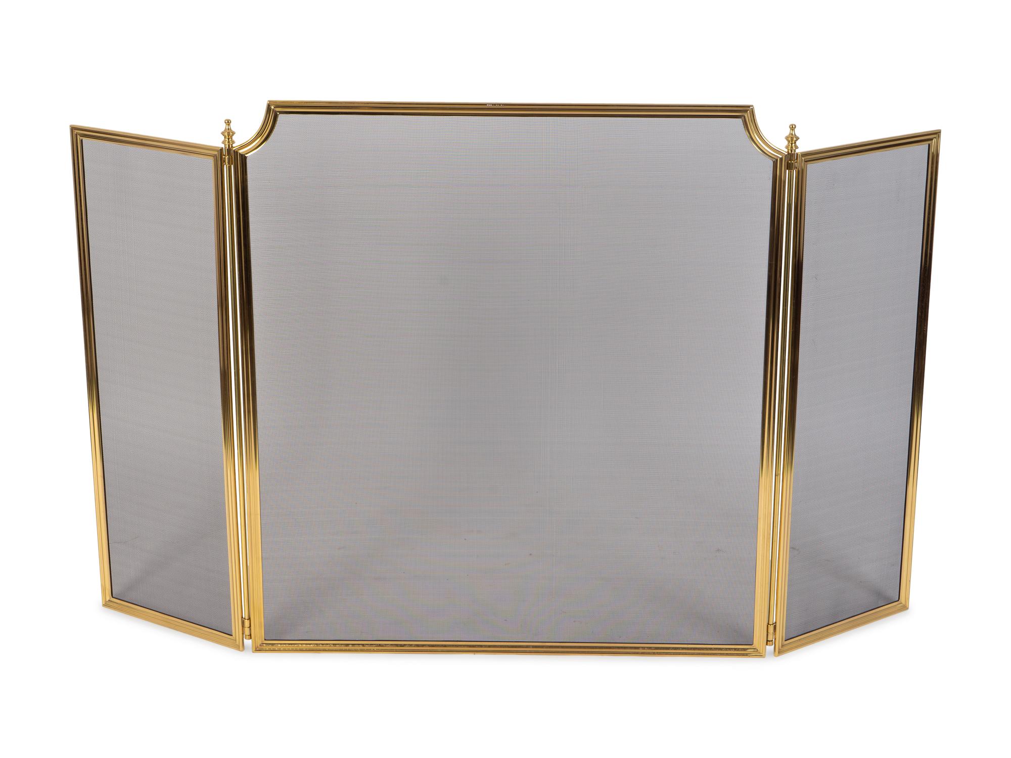 A Brass Three-Fold Firescreen — 20TH CENTURY
