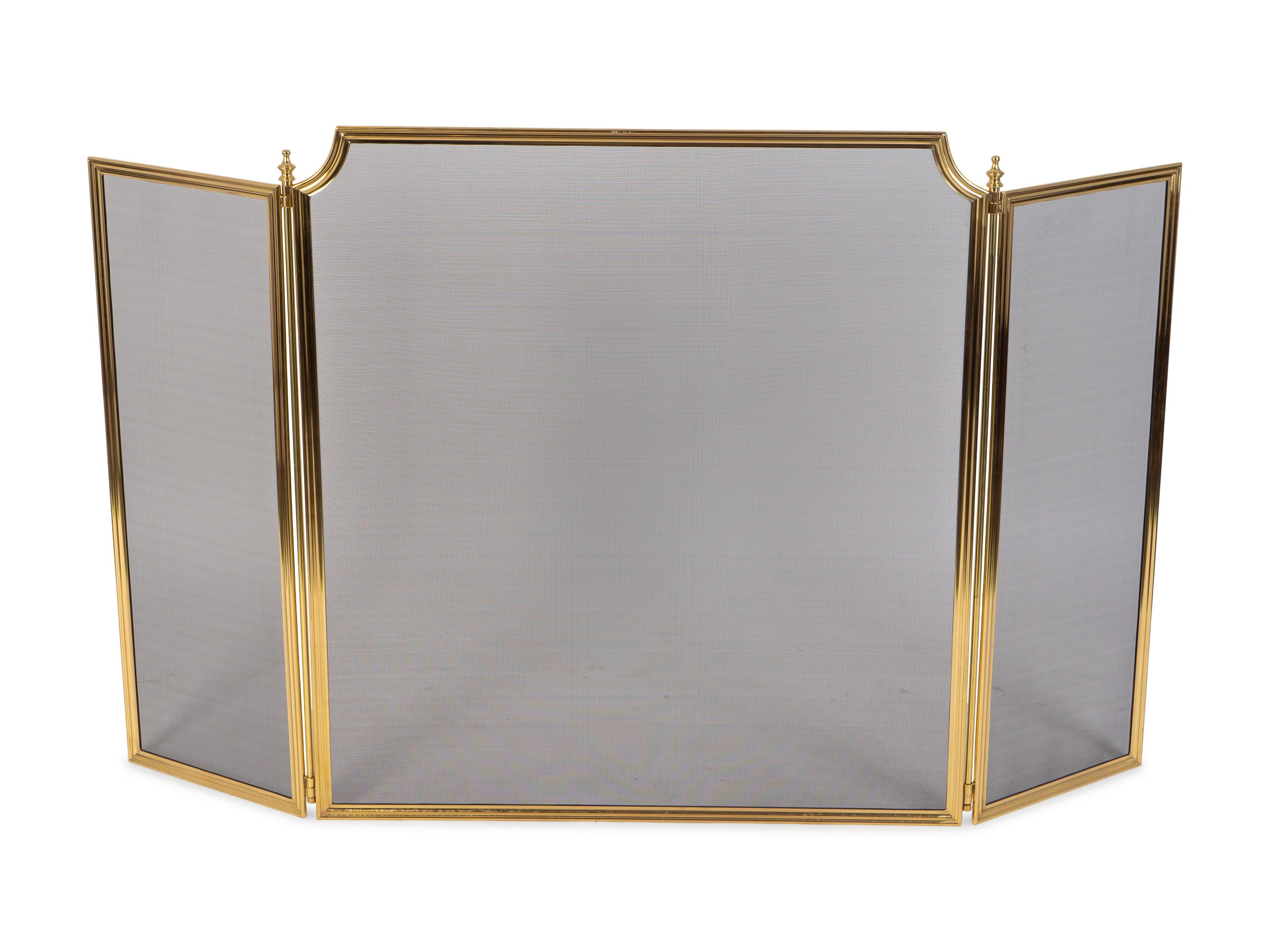 A Brass Three-Fold Firescreen — 20TH CENTURY