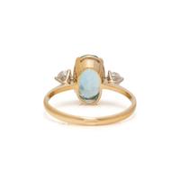 AQUAMARINE AND DIAMOND RING